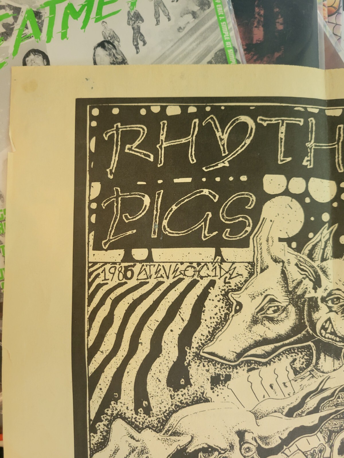Rhythm Pigs orginal records +poster mdc rkl clown alley black flag verbal abuse