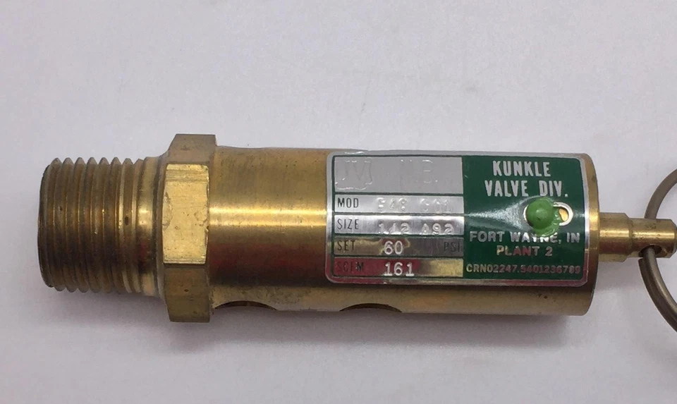KUNKLE 548-C01 SAFETY RELIEF VALVE 1/2IN NPT 60PSI - Image 4 of 4