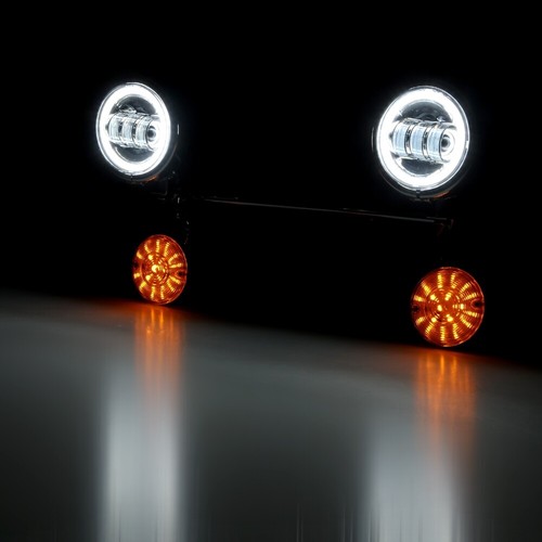 US LED Auxiliary Passing Fog Turn Signal Lights Bar For Harley Touring Road King - Picture 7 of 12