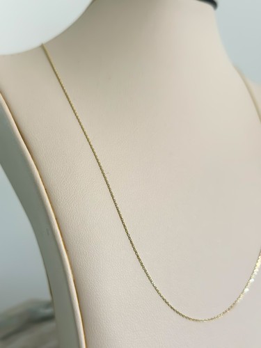 14k SOLID Gold Cable Chain 0.5mm Thin Necklace Adjustable 16", 17" & 18", Boston - Picture 8 of 12