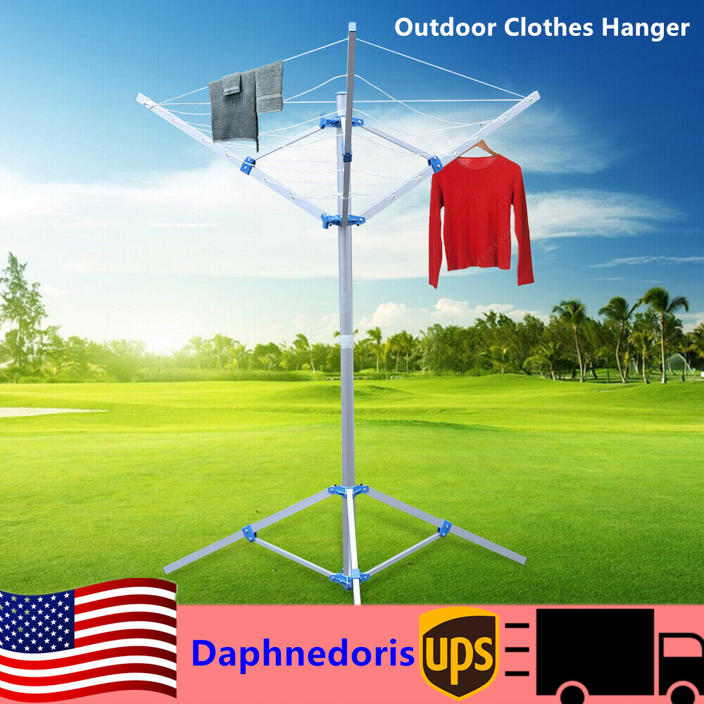 3-Arm Portable Folding Umbrella Style Laundry Dryer Clothes Drying Rack for Outdoor and Indoor Use