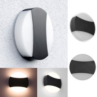 AußEn Wandleuchte Wandstrahler Wandlampe Led IP65 6W 230V Innen Bad Schwarz