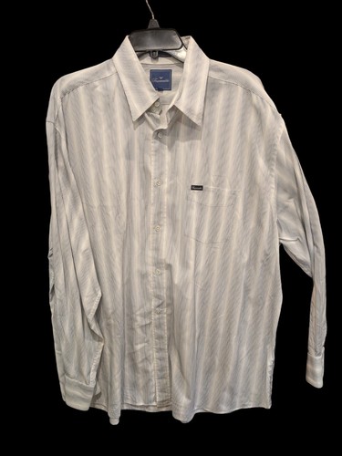 Camisa vintage faconnable para hombre 2XL manga larga abotonada