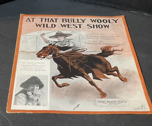 1913 Cowgirl AT THAT BULLY WOOLY WILD WEST SHOW Noten Maurice Abrahams - Bild 1 von 7