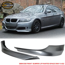 Fits 09-12 BMW E90 3-Series OE Style Front Bumper Lip Spoiler Painted #A52 Gray