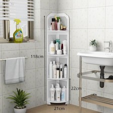 Mobile Mobiletto 4 Ripiani Angolare 118x22x21cm In Legno Bianco 11674 reb