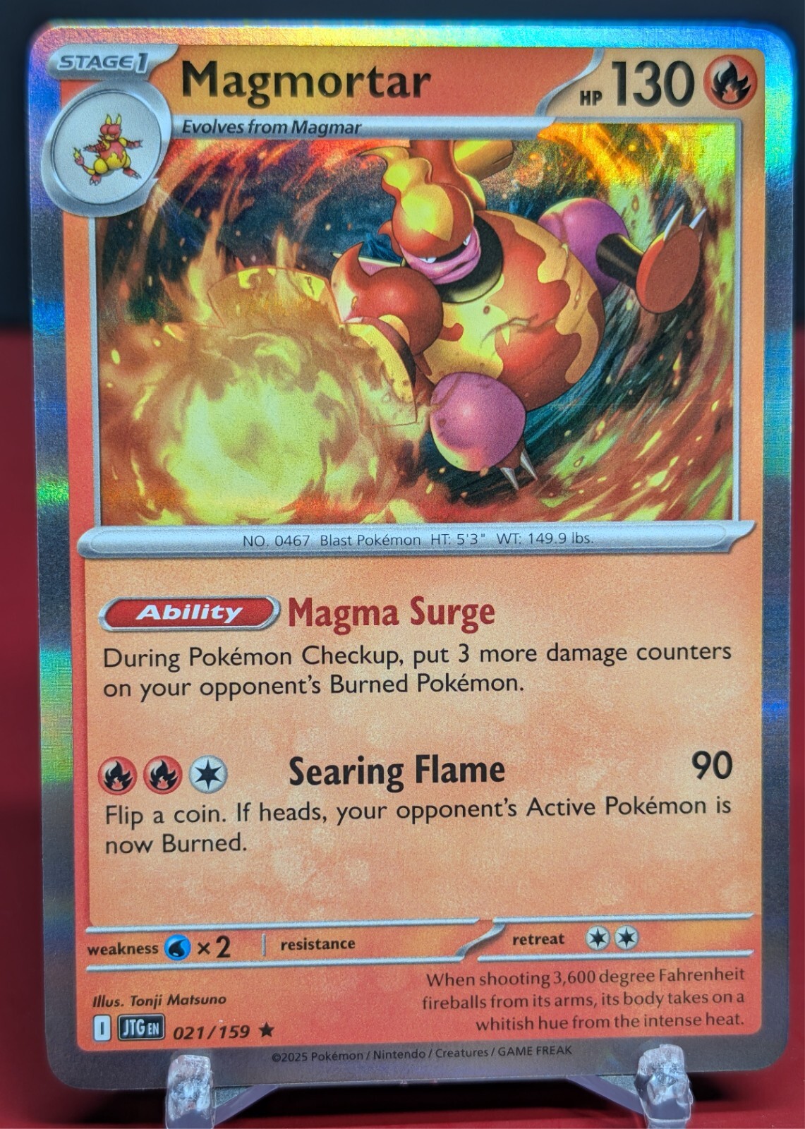 Pokemon Magmortar #021/159 English Journey Together Holo Rare
