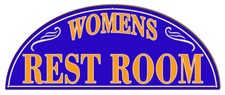 Vintage Style Metal Sign Womens Restroom Cut Out 7x18