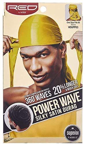 KISS Colors & Care Power Wave Satin Durag, Black, Unisex 