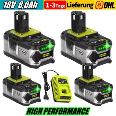 18V 8,0AH Akku für RYOBI One Plus Lithium-Ion RB18L50 P108 P104 P102 Batterie