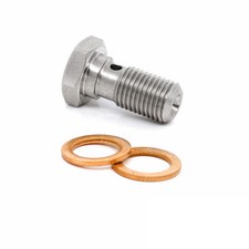 HEL Banjo Bolt Single Stainless Steel LONGER 7/16" x 20 UNF, -4 AN JIC 23MM