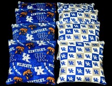 8 CORNHOLE BEAN BAGS made w UK UNIVERSITY OF KENTUCKY WILDCATS Fabric