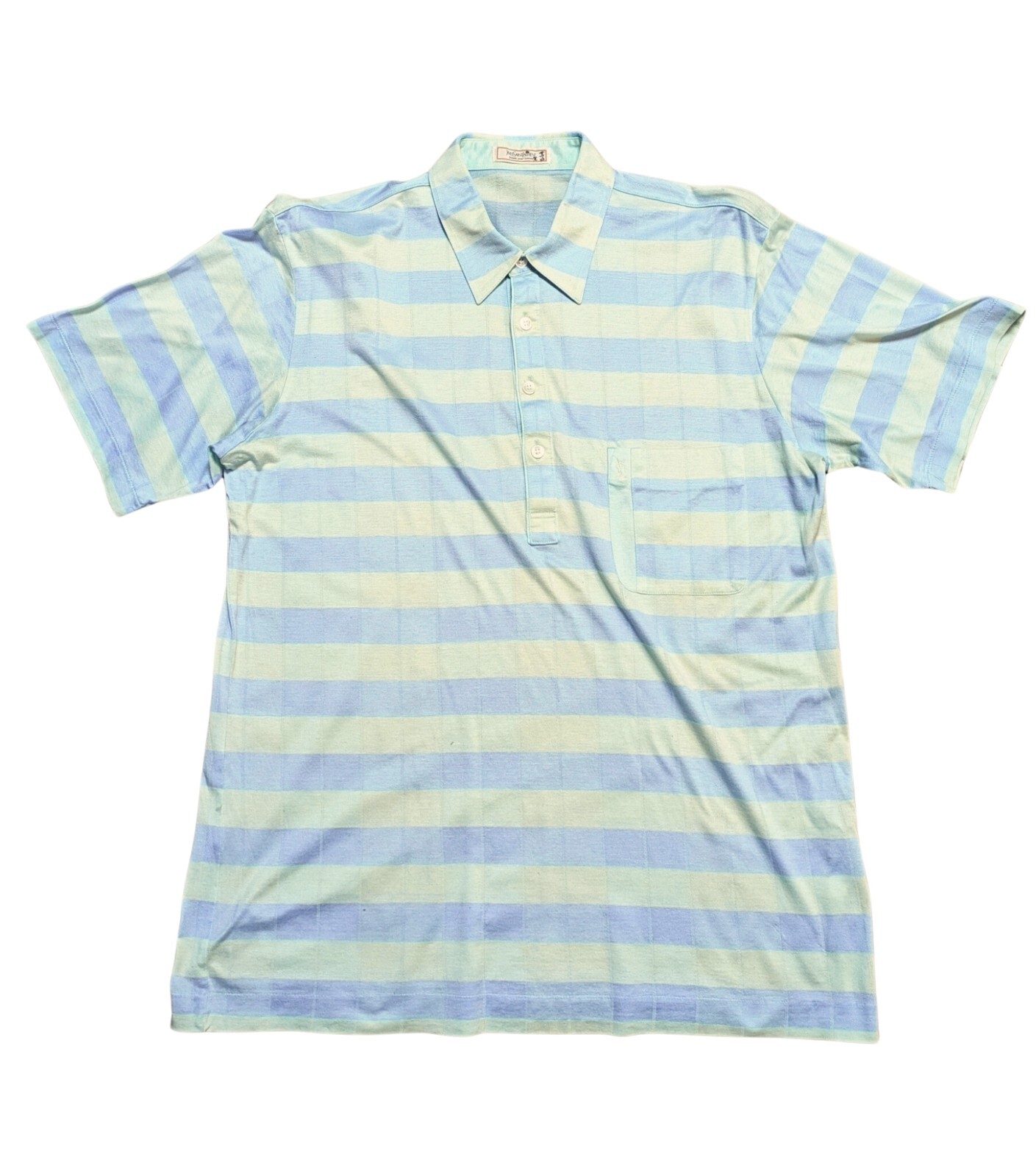 SAINT LAURENT Abbigliamento Uomo Polo YSL Uomo Vintage Verde Blu a Righe Taglia Media Designer