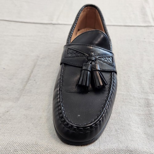 Allen Edmonds Shoes Mens 11 A (Narrow) Maxfield Black Leather Tasselled Loafers - Picture 7 of 17