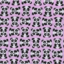 BTHY Mini Panda Tossed on Pink Quilt Cotton Fabric By the half yard