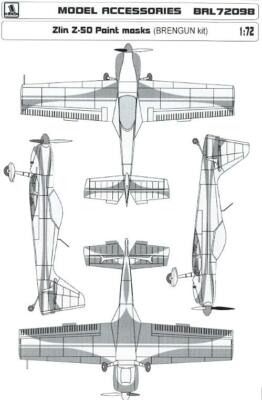 Brengun Models 1/72 Czech ZLIN Z-50 SPORT PLANE Paint Mask Set for Brengun Kit