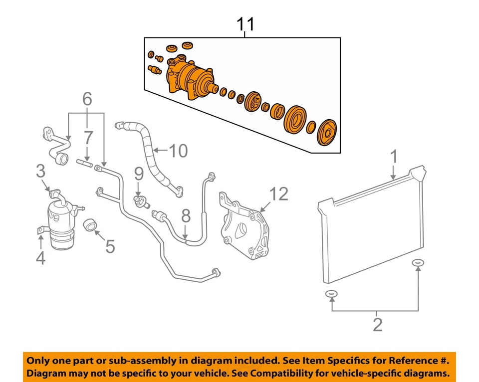 Compresor de aire acondicionado usado se adapta a: camioneta GMC Sierra 1500 2011 6,0 grado A Foto 3 de 4