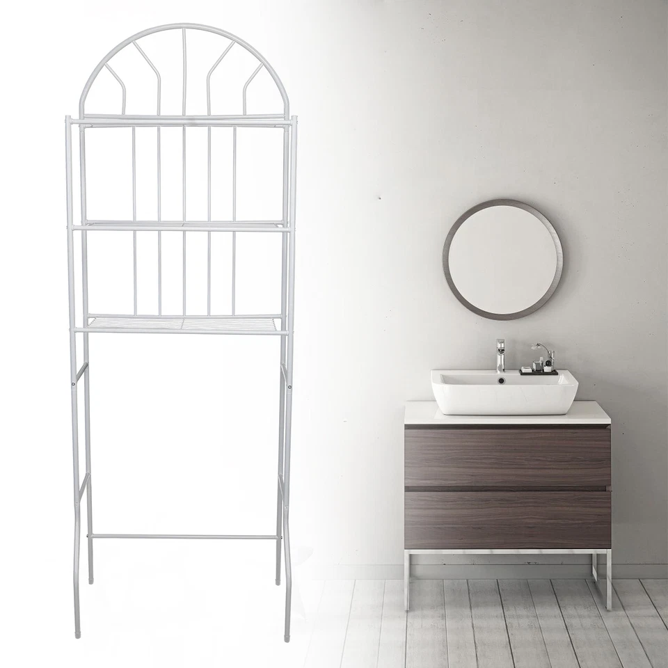 Estante organizador de almacenamiento sobre el inodoro estante baño ahorro de espacio 3 niveles Foto 3 de 4