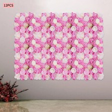12PCS Artificial 3D Flower Wall Panel Wedding Backdrop Wall Decor 15 15in Pink