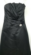 Belsoie Strapless A Line Dress Black Womens 6 Wedding Prom Bridesmaid Party