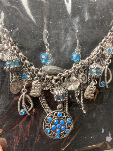 Bijoux Terner Blue Charm Bib Necklace and Earring Set - Picture 4 of 4