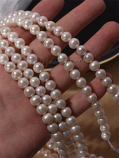 GENUINE AAA 8-9 MM Cultured Akoya WHITE PEARL NECKLACE 14K gold clasp 20" 18"16"