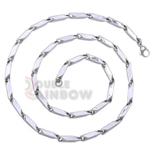 C3 24"inch Men's Stainless Steel Silver 4mm Arrow Stick Bullet Necklace Chain