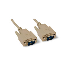 25ft DB9 Male to DB9 Male Serial Cable - Beige