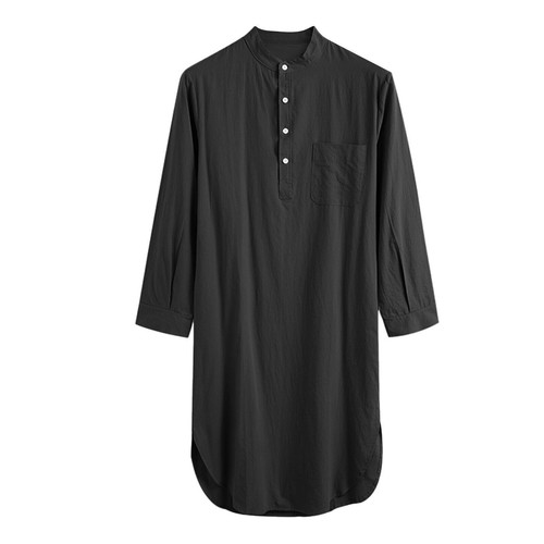 Hombres Camisón 100% Algodón Pijama Ropa de dormir Caftán Vestido Túnica Reino Unido - Imagen 12 de 31