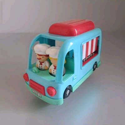 Tots Town Chad Valley Food Truck Burger Van mit Figuren & Sounds guter Zustand