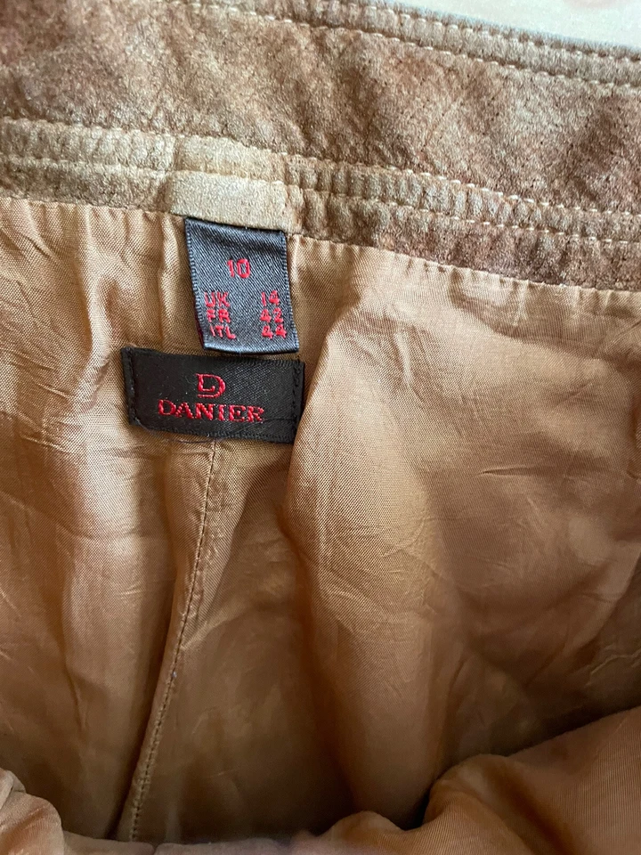 DANIER suede leather pants size 10 women tan brown camel Color Casual VTG J14 - Image 2 of 4