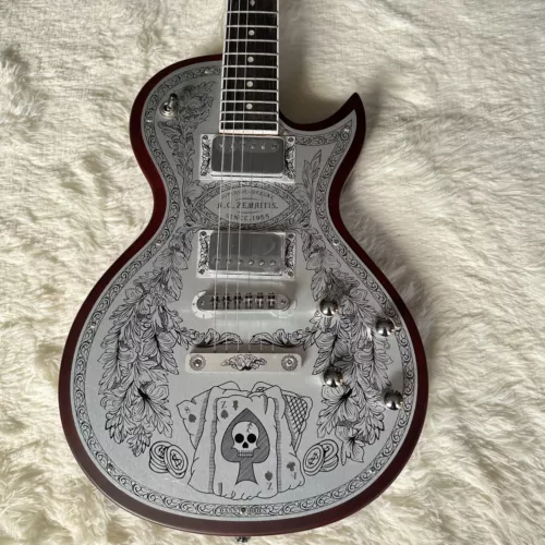 Custom Poker face Electric guitar Aluminum panel chromium hardware Mahogany body - Picture 2 of 7