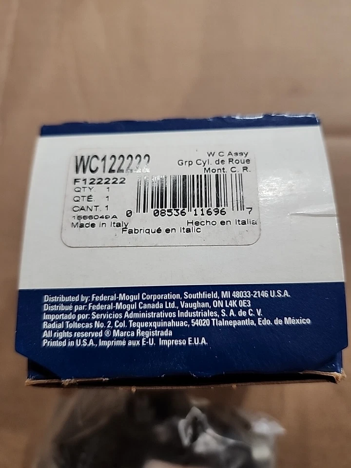 Cilindro de rueda de freno de tambor trasero Wagner WC122222 Foto 2 de 4