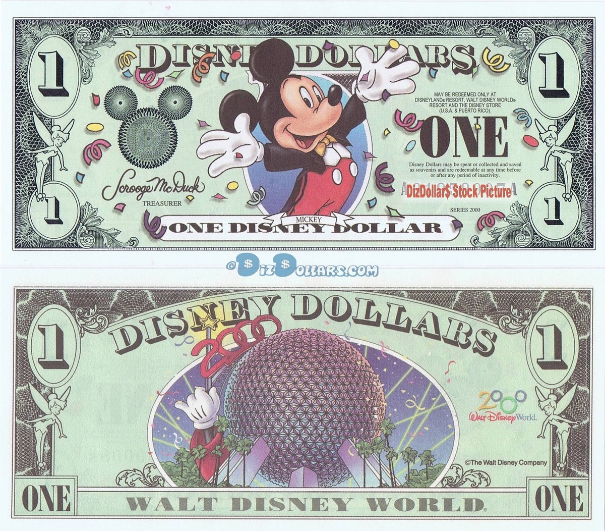 2000 A $1 MINT UNCIRCULATED Millennium MICKEY Disney Dollar