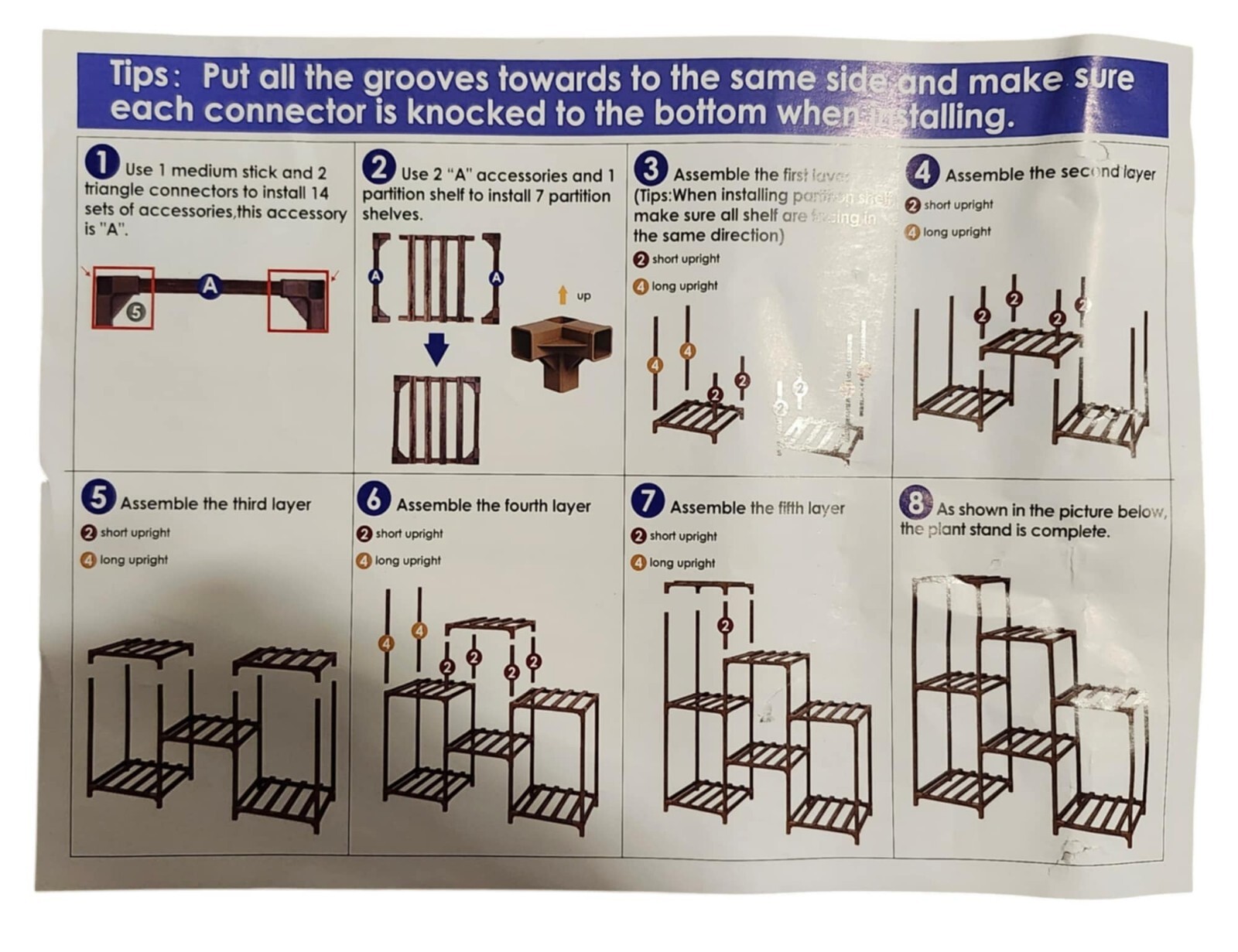 Bamworld White Wood Plant Stand New In Box