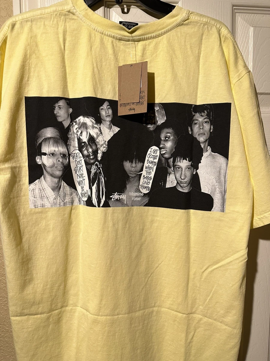 STÜSSY & MARTINE ROSE COLLAGE PIGMENT DYED TEE Lemon Large