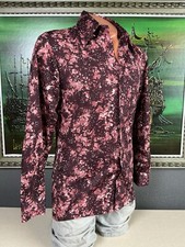 1970  s Disco Sears Kings Road The Men  s Store Purple Pattern Long Sleeve Shirt