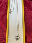 Vintage Sterling Silver .925 N Small Heart with Paw Print Necklace 20"Chain Long