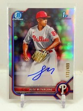 2022 Bowman Chrome 1st Alex McFarlane Refractor Auto 173/499 Phillies ROOKIE RC