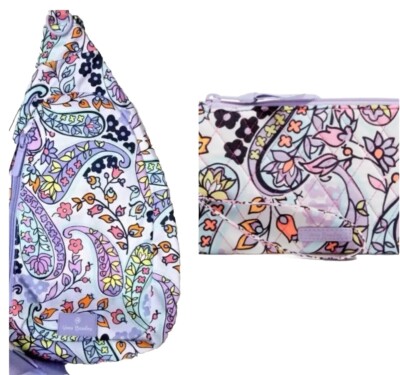 Vera Bradley MADDALENA PAISLEY SOFT Lighten Up Essential Sling Backpack  Wallet