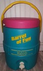 Vintage Summer Igloo Barrel of Fun 2 Gallon Cooler Retro 90s Neon Pink Teal