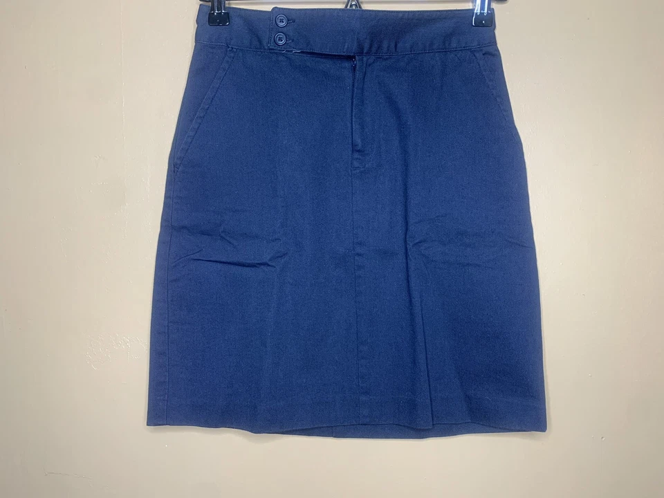 Falda Gap Niña Talla O Recta Azul Caqui Mini Frente Plano Foto 4 de 4