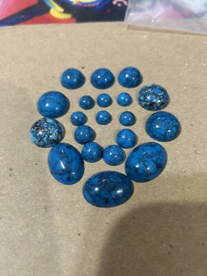 Wholesale 20 Pieces Artificial Turquoise Round and Oval Stones CABOCHON