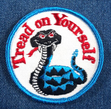 NOS 70s Vintage Original Tread on Yourself 3" Patch Motorcycle Patriotic Hippie