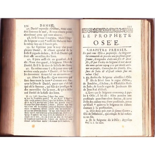 La SAINTE BIBLE par Mr De SACY Baruch Ézéchiel Daniel et Osée 1722 Tome 8 RARE - Picture 6 of 12