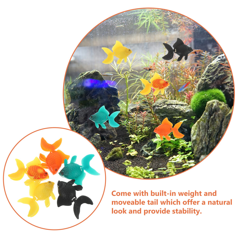 5 Pcs Artificial Lifelike Plastic Fish Moving Floating Goldfish eBay