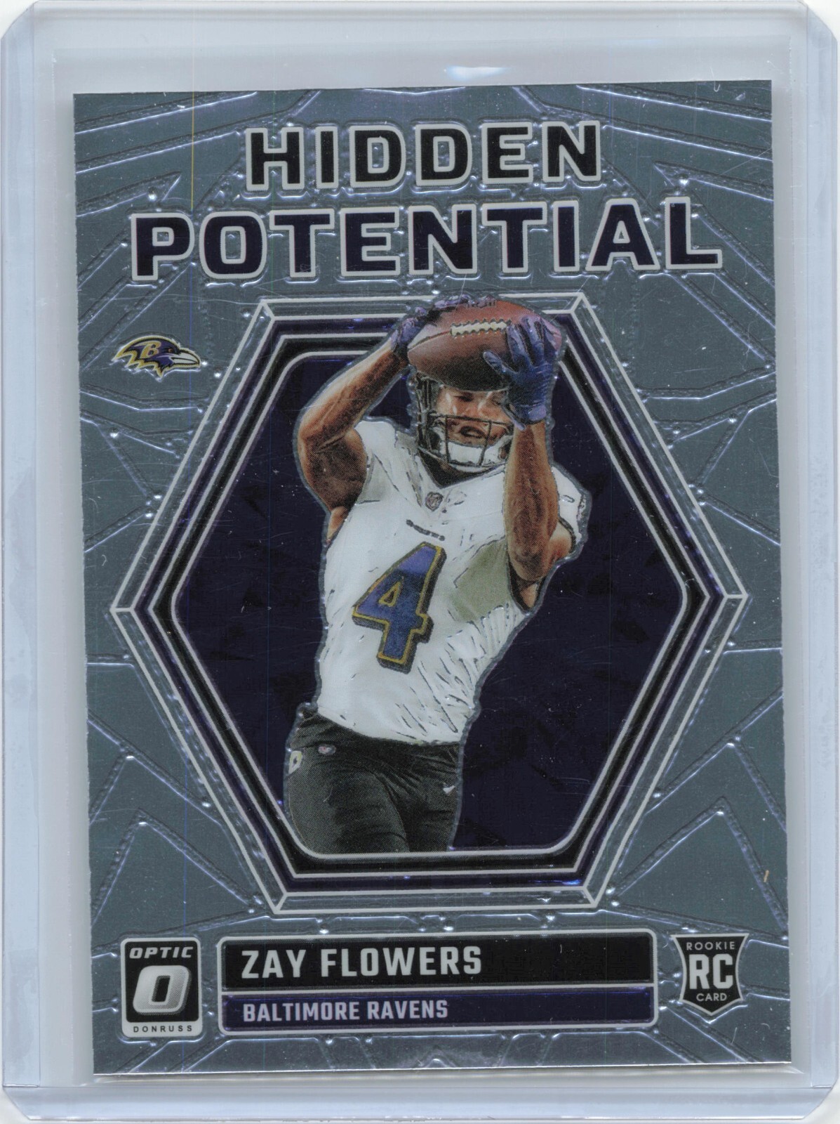 2023 Donruss Optic HP-ZF Zay Flowers Hidden Potential RC Baltimore Ravens