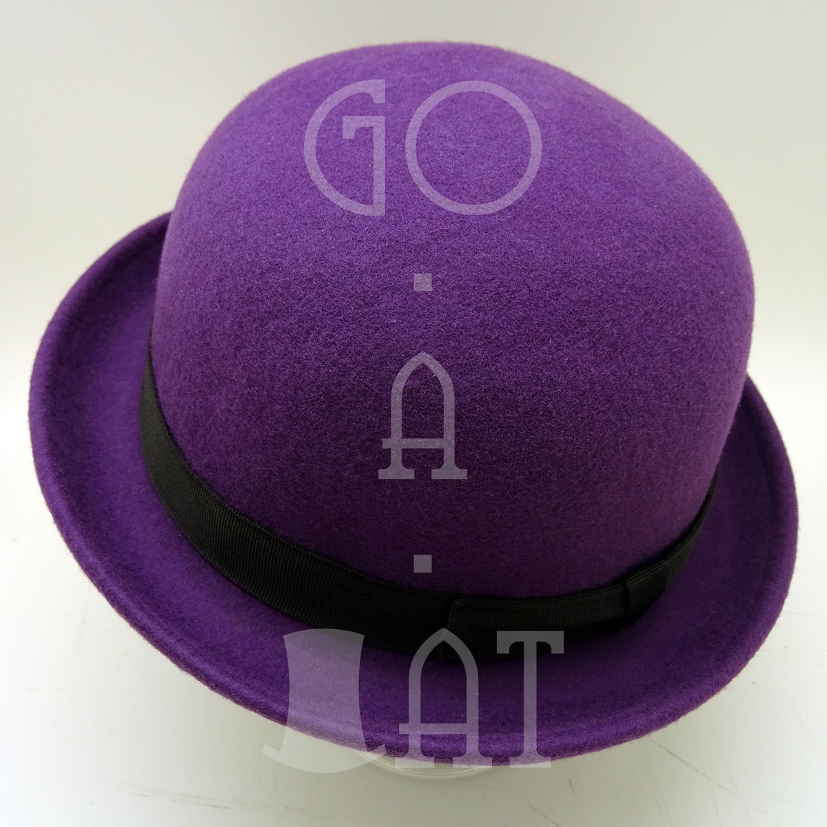 FASHION Wool Felt Women Soft Bowler Derby Men Top Hat Unisex 57cm Purple