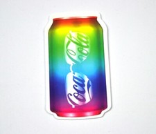 Coca-Cola Coke USA Aufkleber Sticker Decal - Motiv: Dose Regenbogenfarben