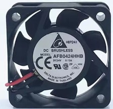 Delta AFB0424HHB 4015 DC24V 0.13A 4CM 2-Wire Silent Cooling Fan